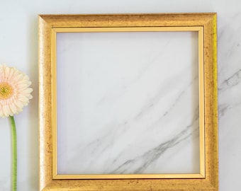 8x8 Inch (20x20 cm) Gold Wood Picture Frame