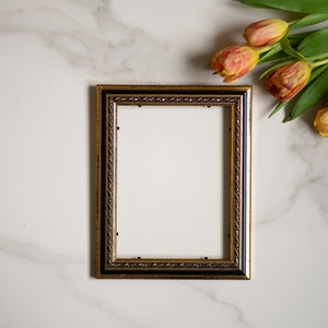 Marco de madera barroco con hojas doradas ornamentadas de 15 x 20 cm: Arte de pared de galería vintage (15 x 20 cm)