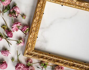 Vintage Style Gold Wood Frame: Handmade Ornate Picture Frame