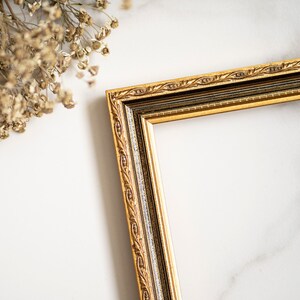 6x8 IN Vintage style gorgeos ornate gold leaf baroque wood frame for gallery wall art 15X20 CM image 4