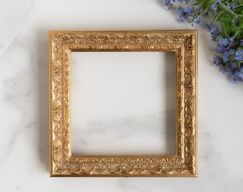 6x6 IN Handcrafted ornate gold wood art frame 15x15 cm