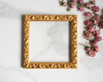 8x8 IN Vintage style floral ornate gold leaf "belle epoque" style wood frame for gallery wall art 20X20 CM square