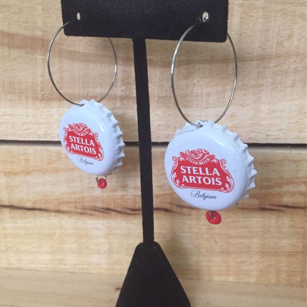 Stella Artois beerings are made from up-cycled beer bottle caps.