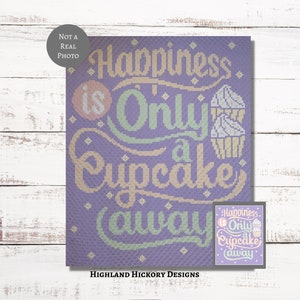 Cupcake Love Graph Crochet Pattern C2C, Mini c2c, tss, sc, hdc, dc Graphgan With Written Instructions, Corner to Corner PDF tapestry crochet