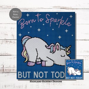 Born To Sparkle Graph Crochet Pattern C2C Graphgan + Written Instructions Corner-to-Corner, Tapestry, Tunisian, Knitting, Cross Stitch Chart