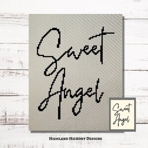 Sweet Angel Graph Crochet Pattern C2C, Mini c2c, tss, sc, hdc, dc Graphgan With Written Instructions, Corner to Corner PDF tapestry crochet