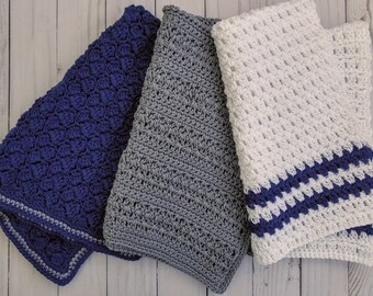 Crochet Striped Hand Towel Pattern Only Kitchen Dish Towel Etsy