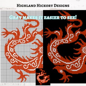 Chinese Dragon Graph Crochet Pattern C2C Graphgan + Written ...