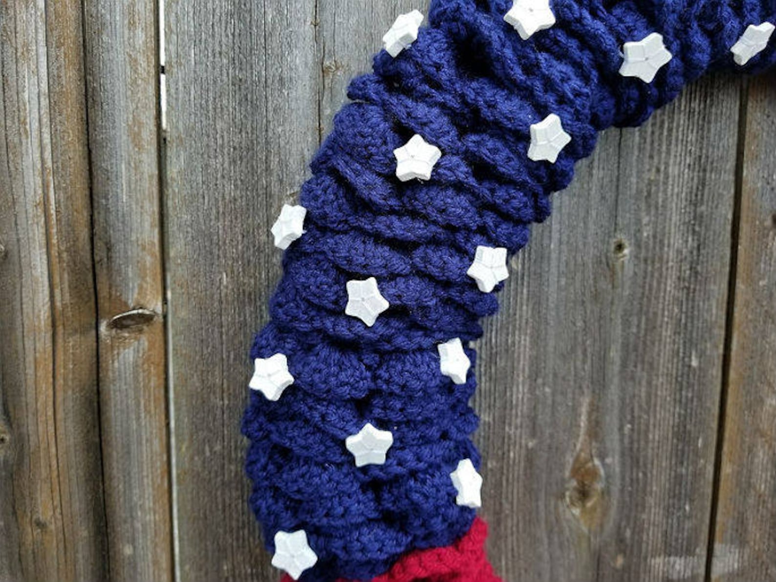 Crochet American Flag Wreath PATTERN ONLY Independence Day Etsy