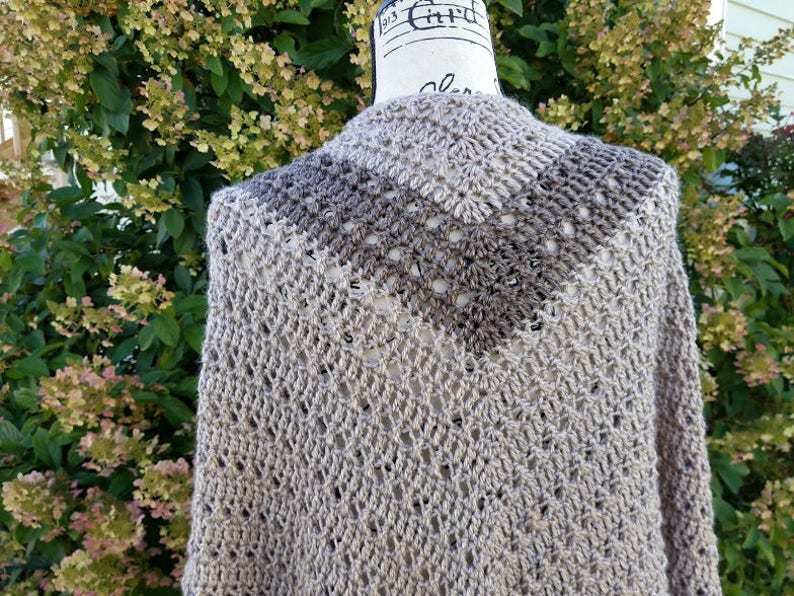 Crochet Grand Canyon Shawl PATTERN ONLY women's wearable wrap V-shaped gift for her prayer winter spring summer accessory wardrobe 2X 3X image 6