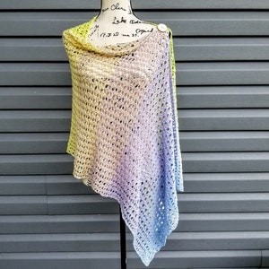 Crochet Maui Convertible PATTERN ONLY woman&#39;s wrap poncho beach lake cruise swimsuit cover up super scarf prayer shawl