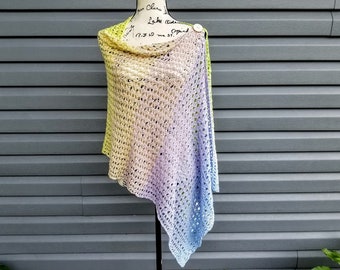 Crochet Maui Convertible PATTERN ONLY woman's wrap poncho beach lake cruise swimsuit cover up super scarf prayer shawl