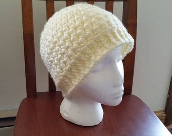 Crochet The Jess Mess-y Bun Hat PATTERN ONLY pdf instant digital download ponytail hat women's beanie cream colored cluster stitch gift