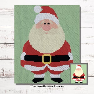 Santa Graph Crochet Pattern C2C, Mini c2c, tss, sc, hdc, dc Graphgan With Written Instructions, Corner to Corner, tapestry crochet, PDF