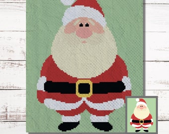 Santa Graph Crochet Pattern C2C, Mini c2c, tss, sc, hdc, dc Graphgan With Written Instructions, Corner to Corner, tapestry crochet, PDF