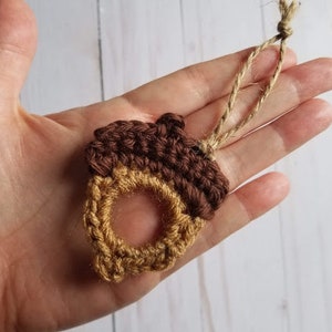 Crochet Upcycled Acorns PATTERN ONLY Fall Decor Autumn Decorations Ornaments small photo frame napkin ring garland country rustic image 4