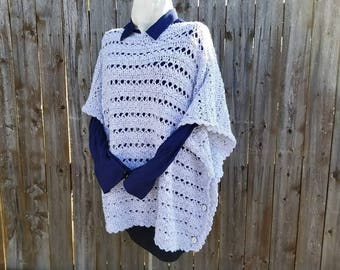 Crochet Light & Lacy Poncho PATTERN ONLY women's winter spring fall layering clothing easy modern gift for her