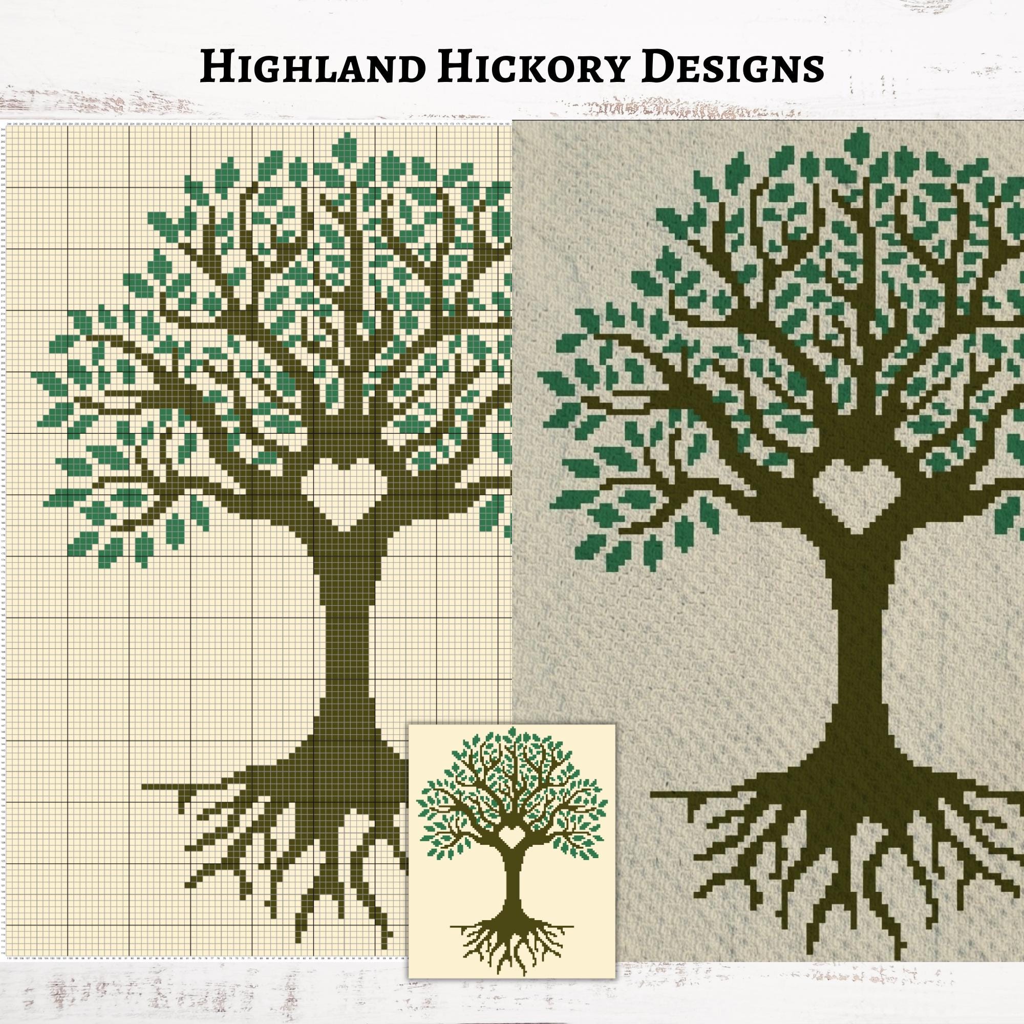 Love Tree Graph Crochet Pattern C2C Graphgan + Written Instructions ...