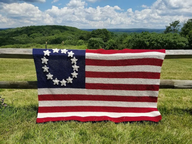 39 Red, White, and Blue Crochet Patterns for Festive Celebrations 34 Crochet Old Glory American Flag Afghan Pattern Only