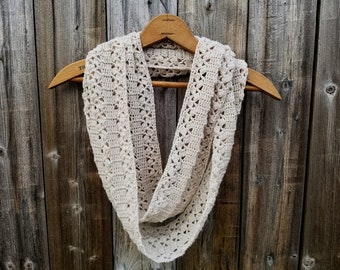 Crochet Rustic Lace Scarf PATTERN ONLY woman's infinity scarf teenager extra long circle scarf summer spring fall accessory