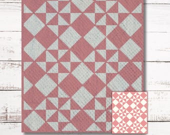 Geometric 2 Graph Crochet Pattern C2C Graphgan + Written Instructions Corner-to-Corner, Tapestry, Tunisian, Knitting, Cross Stitch Chart PDF