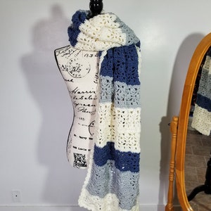 Crochet Flurry Wrap PATTERN ONLY women's teen's fashion prayer shawl super scarf lace rectangle stole image 2