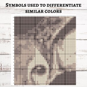 Deer Pattern Graph Realistic Deer Graph Crochet Pattern Tapestry or Tunisian Crochet, Sc ...