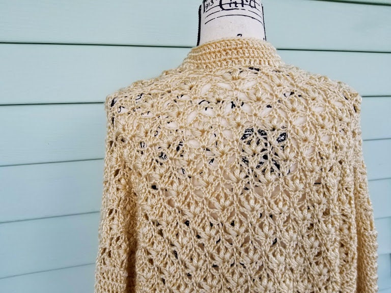 Crochet Fleur de lis Cardigan PATTERN ONLY Womens Teens Open Front Over Sized Sweater Sizes Small Medium Large XL 2XL 3XL Etsy Canada