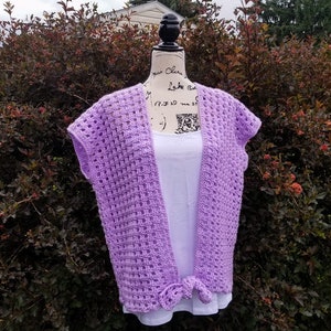 Crochet Wild Orchid Cardigan PATTERN ONLY women's teen's teenager sweater top kimono summer lacy spring fall short sleeves gift for her image 4