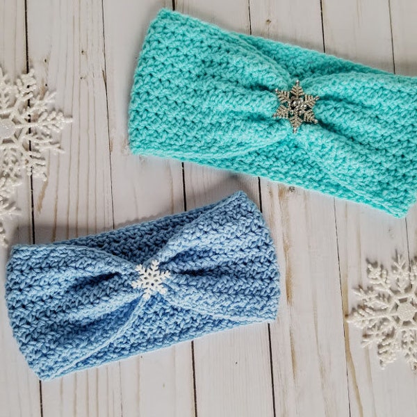 Crochet Frost Headband PATTERN ONLY toddler child teen women's ear warmer headwear gift for her holiday gift craft fair item snowflake