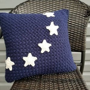 Crochet Americana Pillow Set PATTERN ONLY American flag home decor decoration 4th of July Veteran gift Labor day easy antiqued Betsy Ross image 2