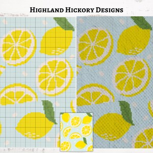 Lemons Graph Crochet Pattern C2C Graphgan + Written Instructions Corner ...