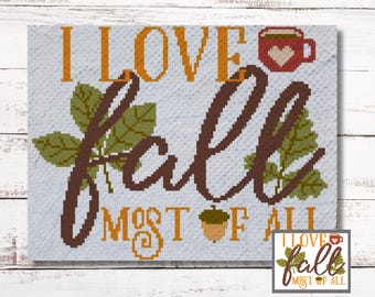 I Love Fall Graph schema all'uncinetto C2C, Mini c2c, tss, sc, hdc, dc Graphgan con istruzioni scritte, arazzo all'uncinetto da angolo ad angolo pdf