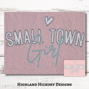 Small Town Girl Graph Crochet Pattern C2C Graphgan + Written Instructions Corner-to-Corner, Tapestry, Tunisian, Knitting, Cross Stitch Chart