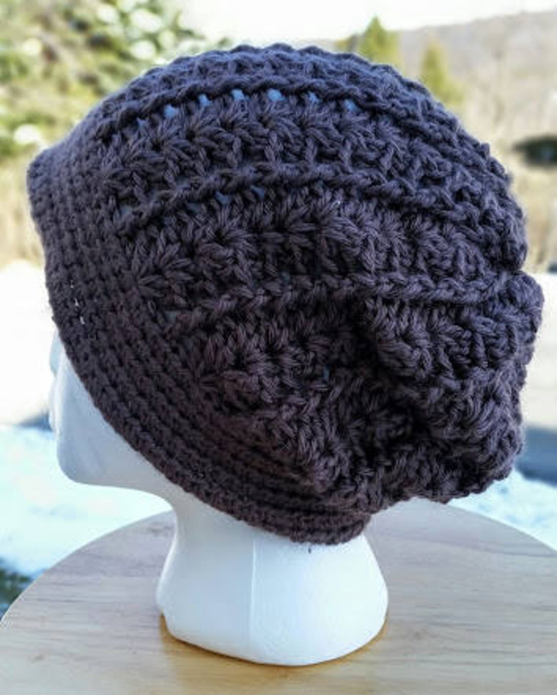 Crochet Taupe Slouch Hat PATTERN ONLY Pdf Instant Digital Download ...