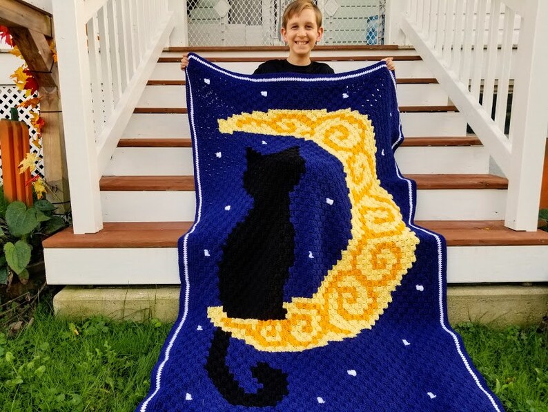 Crochet Crescent Moon Blanket PATTERN ONLY Corner to Corner Etsy