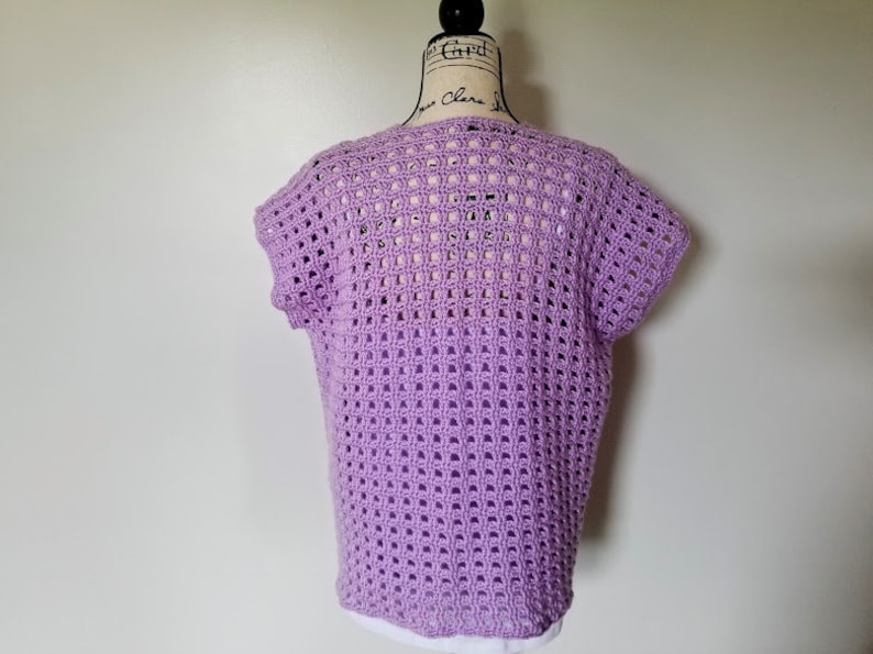 Crochet Wild Orchid Cardigan PATTERN ONLY women's teen's teenager sweater top kimono summer lacy spring fall short sleeves gift for her image 3