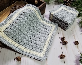 Crochet Sampler Spa Cloths PATTERN ONLY gift basket items suzette trinity silt stitches dishcloth washcloth wash rag kitchen bath