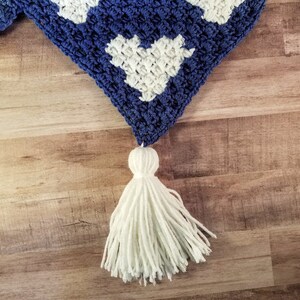 Crochet Soaring Hearts Shawl PATTERN ONLY woman's teen's shawl wrap c2c corner to corner hearts valentines day mothers day tassels image 10