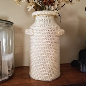 Crochet Milk Can PATTERN ONLY country rustic decor shelf decoration table top decoration artificial flower vase