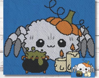 Boy Spider Graph Crochet Pattern C2C Graphgan + Written Instructions Corner-to-Corner, Tapestry, Tunisian, Knitting, Cross Stitch Chart PDF