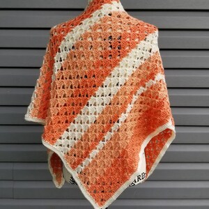 Crochet Melon Ball Shawl PATTERN ONLY beach cover up, triangle shawl, triangle scarf, lacy shawl, easy/intermediate level pattern