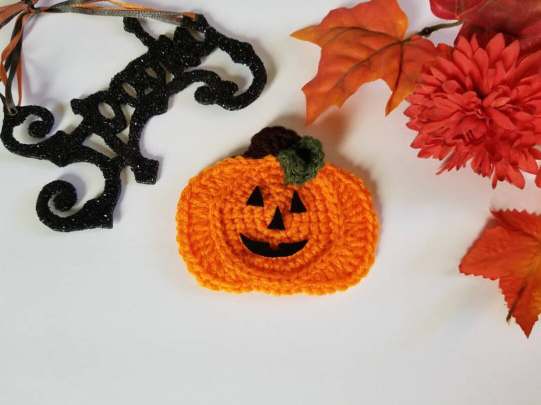 Crochet Jack o lantern Applique PATTERN ONLY Pumpkin Halloween Crochet Jack o lantern Applique PATTERN ONLY Pumpkin Halloween