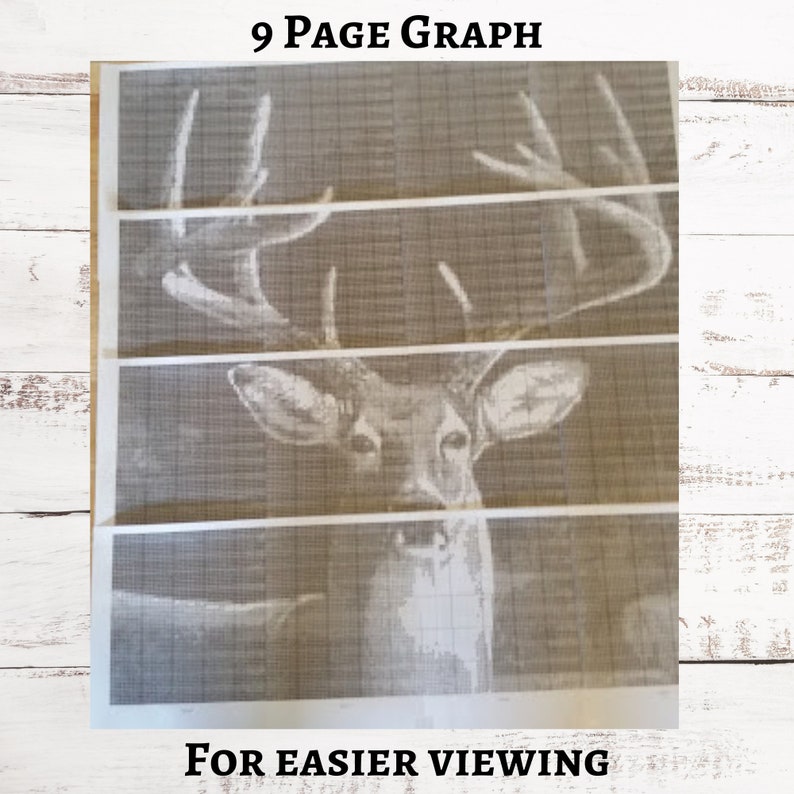 Realistic Deer Graph Crochet Pattern Tapestry or Tunisian Crochet, Sc ...