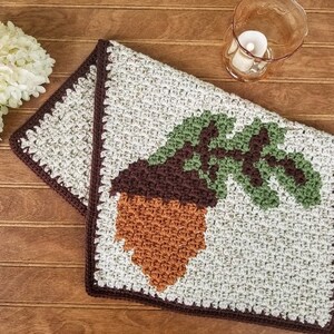Essuie-mains gland au crochet MOTIF UNIQUEMENT cuisine torchon salle de bain serviette de bain essuie-mains automne décor automne décoration cadeau vaisselle tapis de séchage