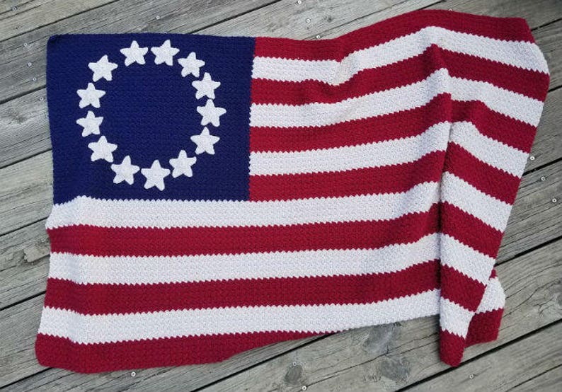 Crochet Old Glory American Flag Afghan PATTERN ONLY Etsy
