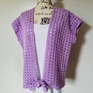 Crochet Wild Orchid Cardigan PATTERN ONLY women's teen's teenager sweater top kimono summer lacy spring fall short sleeves gift for her image 1