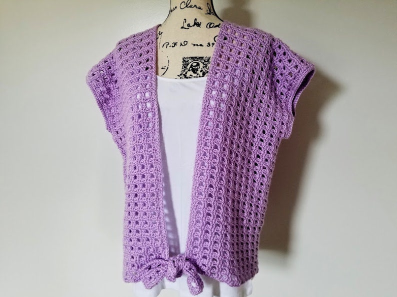 Crochet Wild Orchid Cardigan PATTERN ONLY women's teen's teenager sweater top kimono summer lacy spring fall short sleeves gift for her image 1