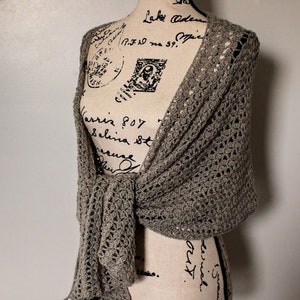 Crochet The Dovetail Wrap PATTERN ONLY womens wrap stole prayer shawl scarf infinity scarf beach coverup light and lacy easy pattern