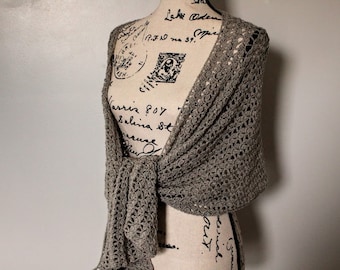 Crochet The Dovetail Wrap PATTERN ONLY womens wrap stole prayer shawl scarf infinity scarf beach coverup light and lacy easy pattern